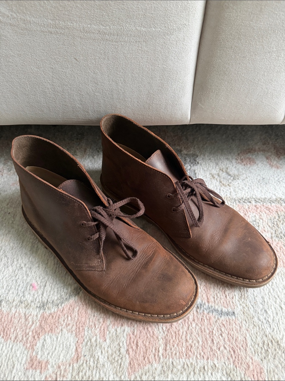 Clarks Brown Leather Chukka Boots - Lace-Up